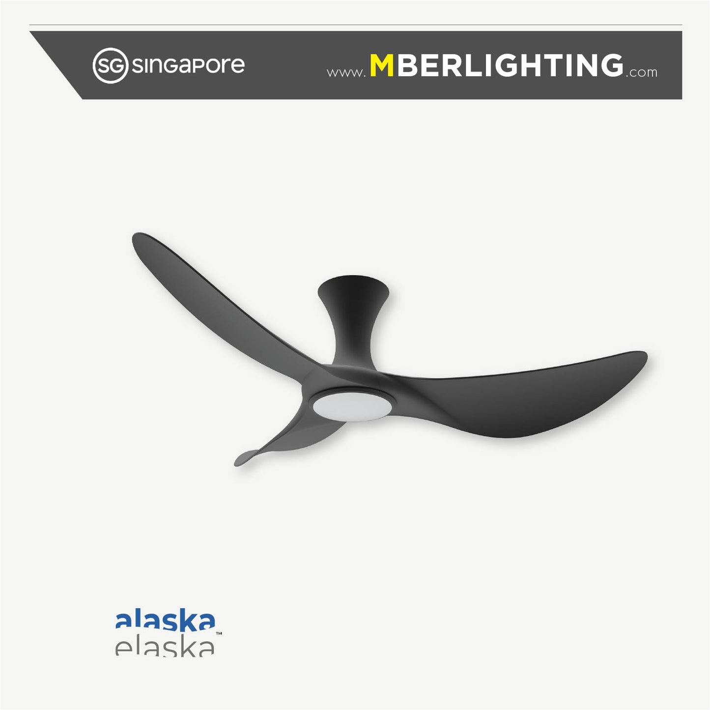 BuraH CuraH 3-Blades Hugger Ceiling Fan BLACK