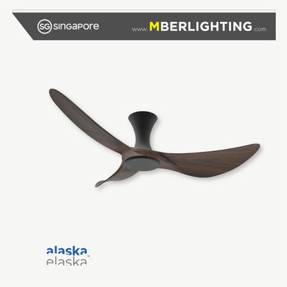BuraH CuraH 3-Blades Hugger Ceiling Fan DARK WOOD
