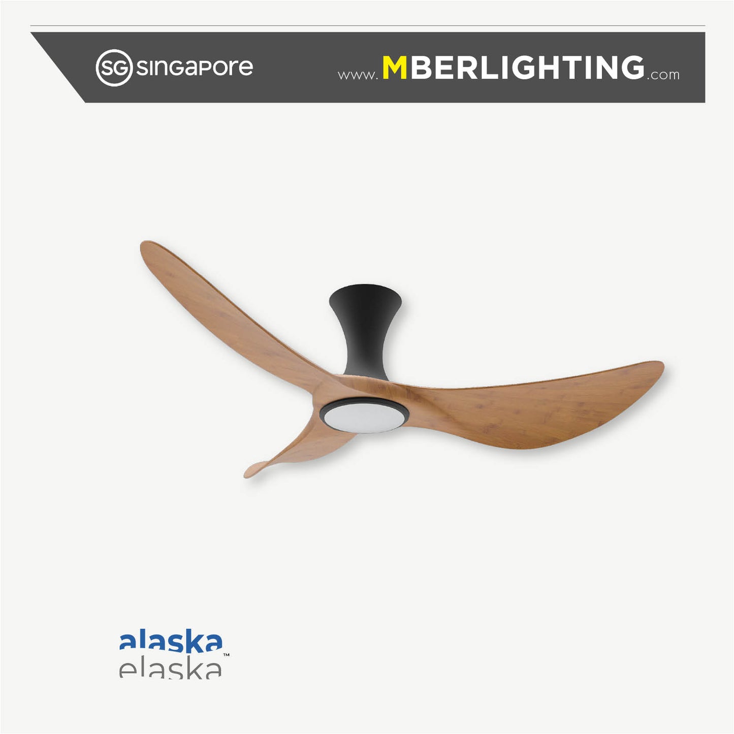 BuraH CuraH 3-Blades Hugger Ceiling Fan PARQUET