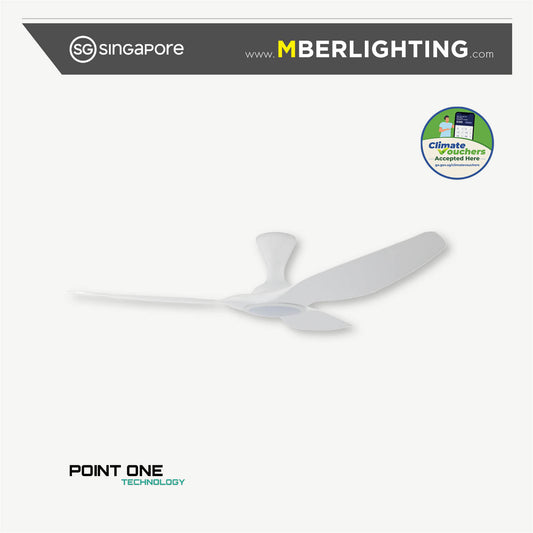 cyclone 3blade ceiling fan in full white colour with LED light