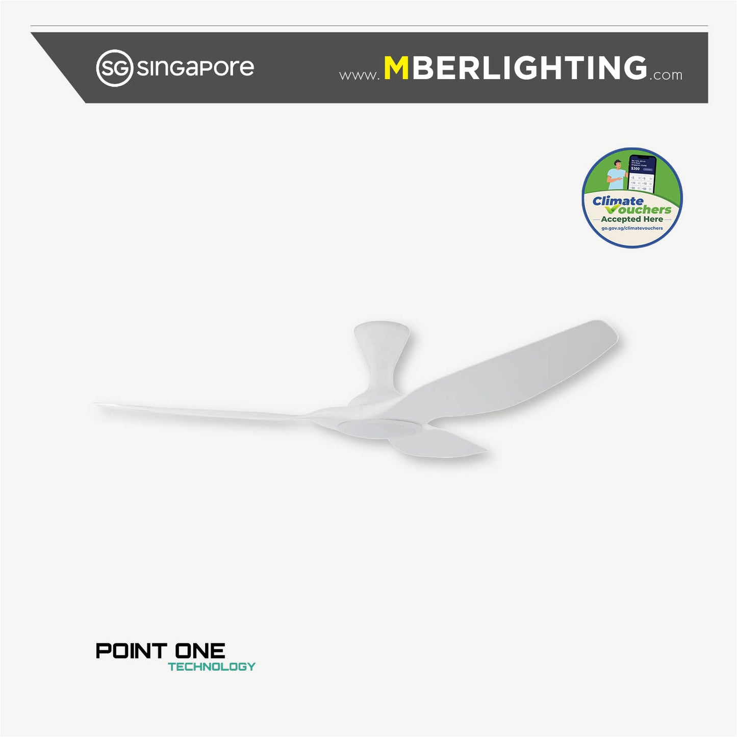 cyclone 3blade ceiling fan in full white colour without LED light