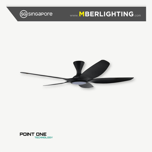CYCLONE RS 5-Blades Hugger Ceiling Fan BLACK