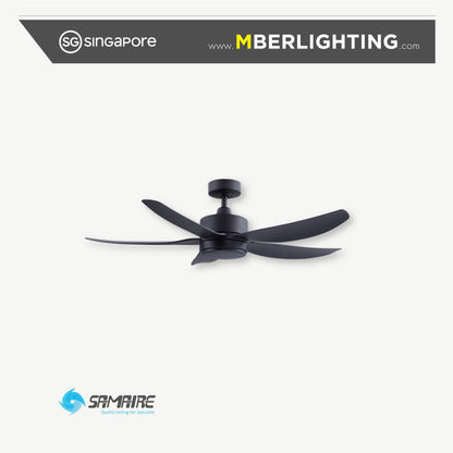 DC5 5-Blades Drop Rod Ceiling Fan BLACK