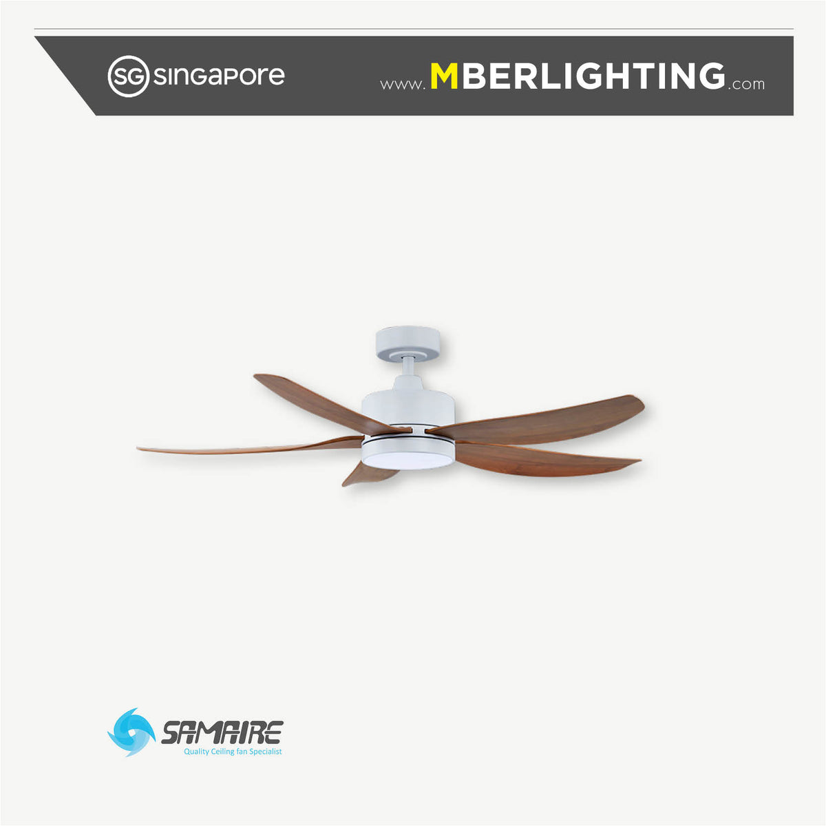 DC5 5-Blades Drop Rod Ceiling Fan PARQUET