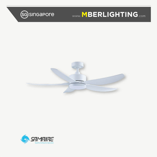 DC5 5-Blades Drop Rod Ceiling Fan WHITE
