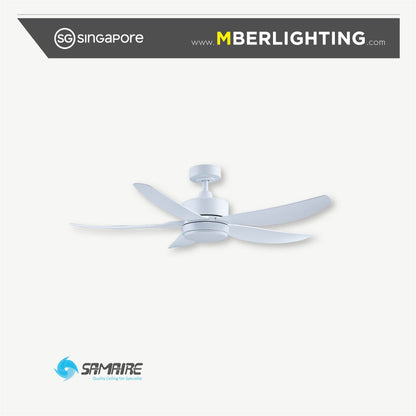DC5 5-Blades Drop Rod Ceiling Fan WHITE