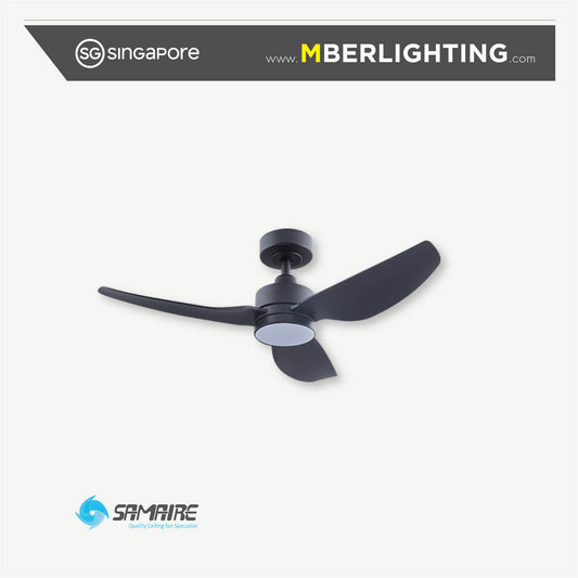 E-CO 3-Blades Drop Rod Ceiling Fan BLACK