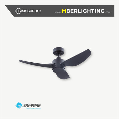 E-CO 3-Blades Drop Rod Ceiling Fan BLACK