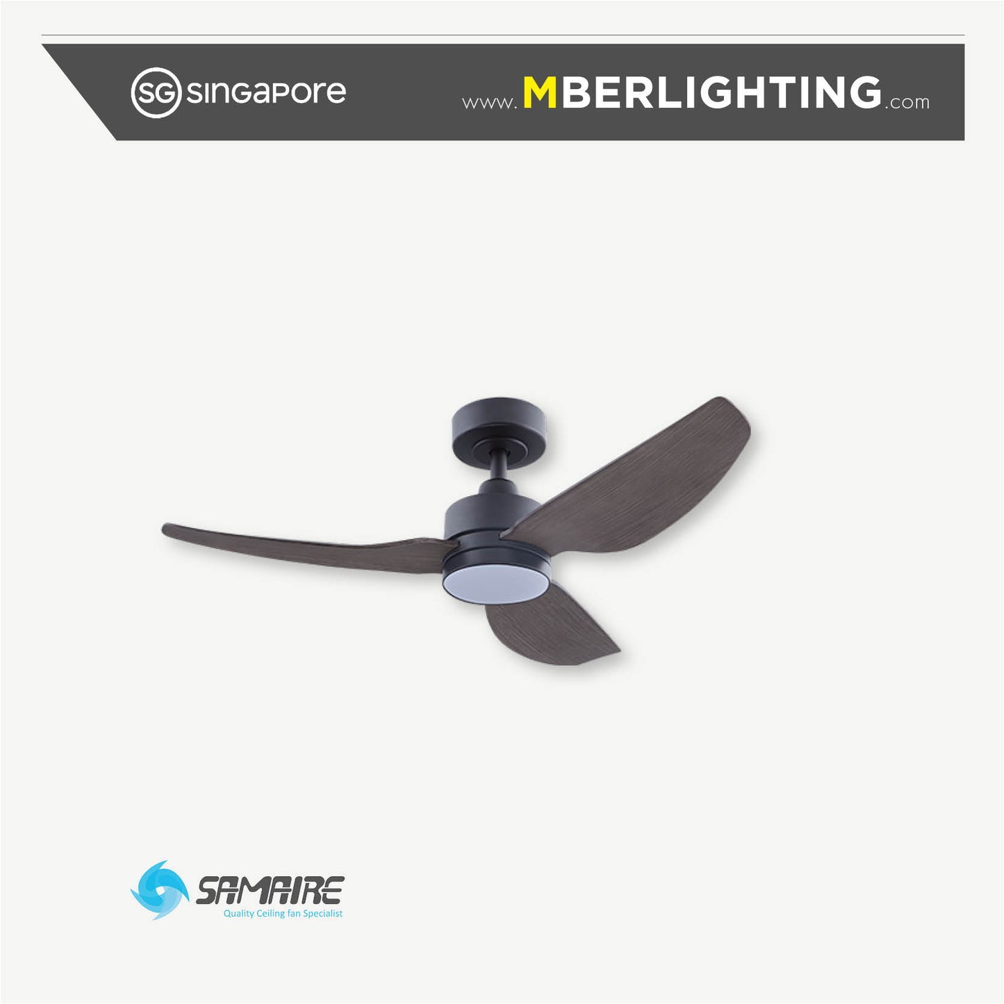 E-CO 3-Blades Drop Rod Ceiling Fan DRIFTWOOD