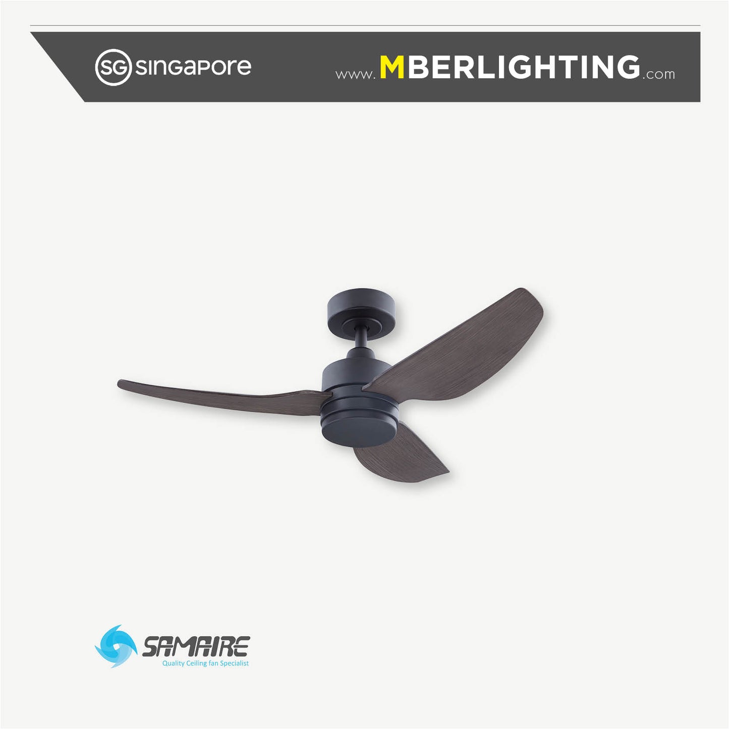 E-CO 3-Blades Drop Rod Ceiling Fan DRIFTWOOD