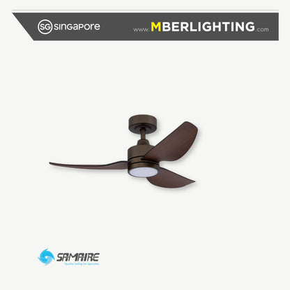 E-CO 3-Blades Drop Rod Ceiling Fan ROMAN BRONZE