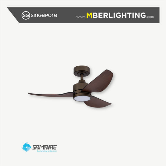 E-CO 3-Blades Drop Rod Ceiling Fan ROMAN BRONZE