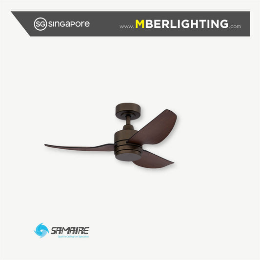 E-CO 3-Blades Drop Rod Ceiling Fan ROMAN BRONZE
