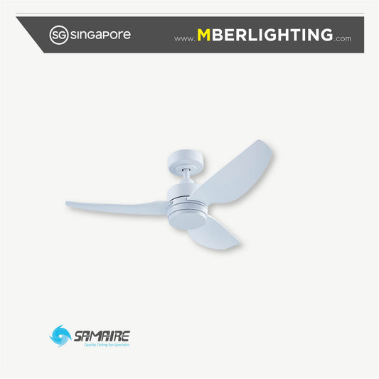 E-CO 3-Blades Drop Rod Ceiling Fan WHITE