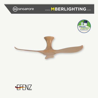 EFENZ 3-Blade Hugger Ceiling Fan HONEY MAPLE WOOD