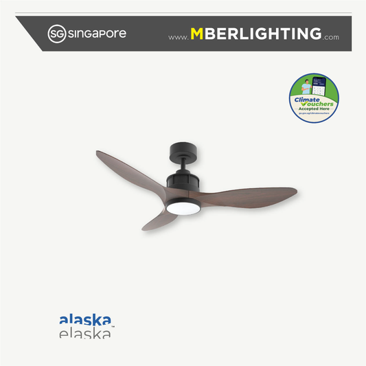 EGALE 3-Blades Drop Rod Ceiling DARK WOOD