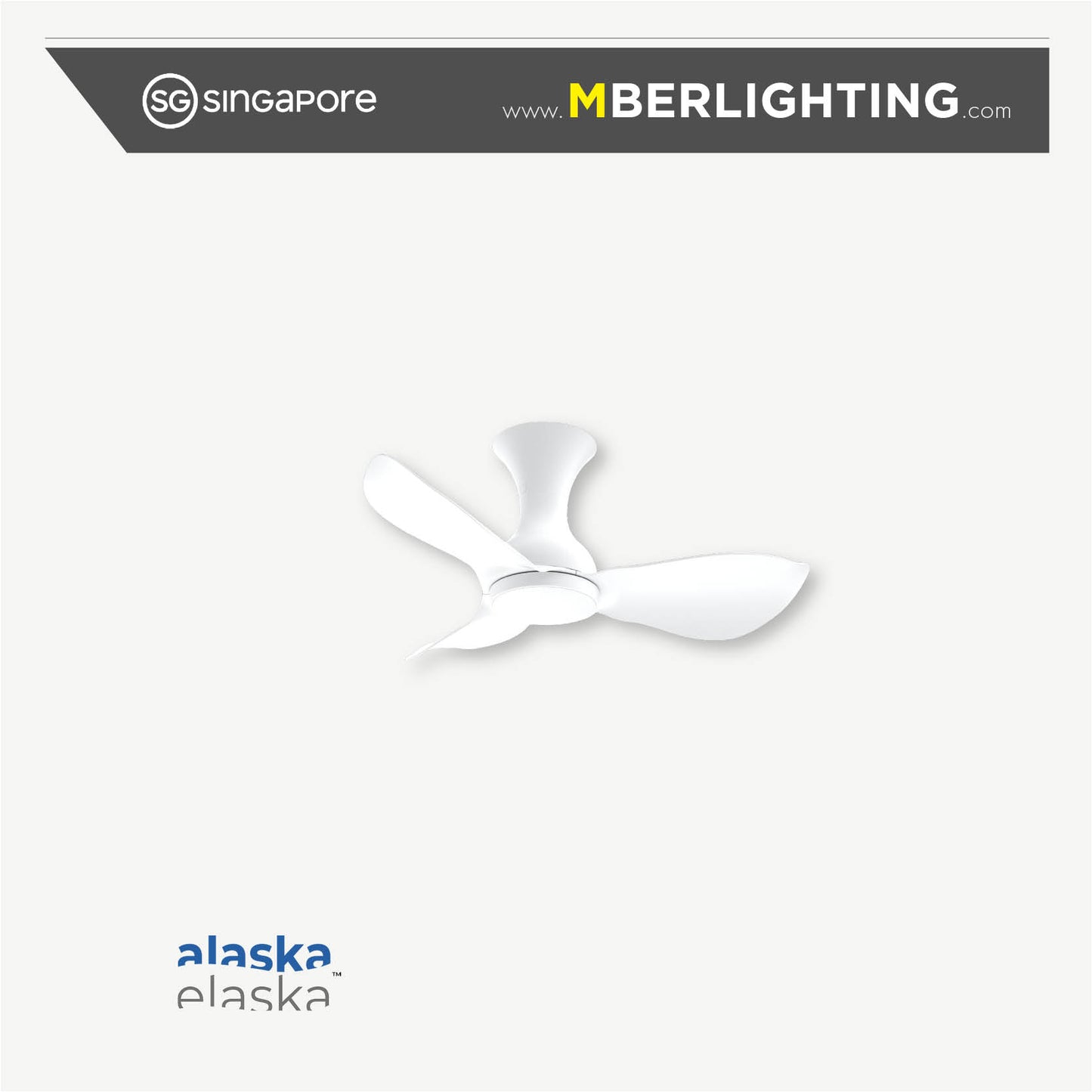 EVORA JETT 3-Blades Hugger Ceiling Fan WHITE