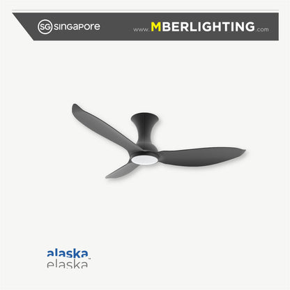 EVORA-JETT 52" ceiling fan in full black with LED light kit