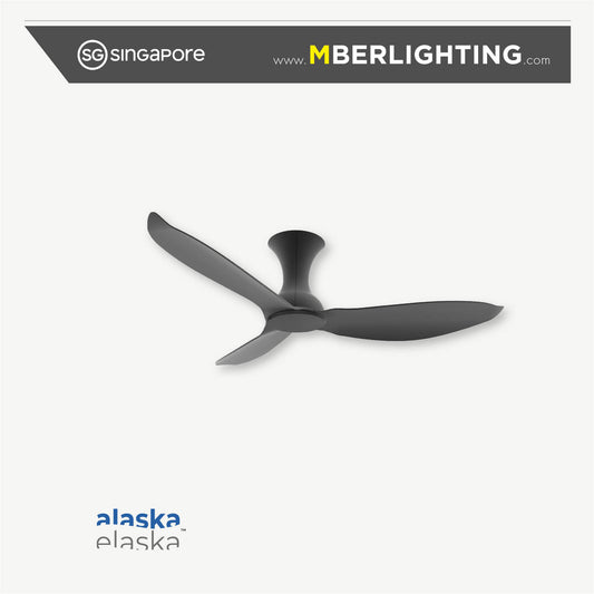 EVORA-JETT 52" ceiling fan in full black without light