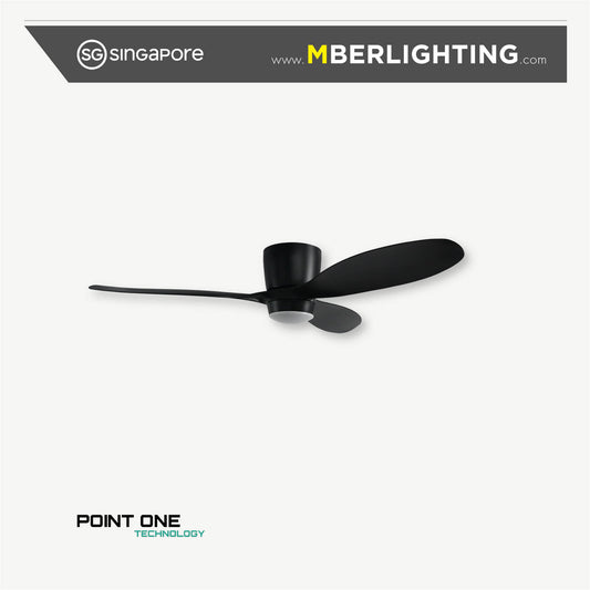 F63 PZERO 3-Blades Hugger Ceiling Fan BLACK