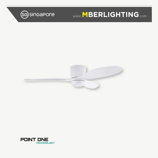 F63 PZERO 3-Blades Hugger Ceiling Fan WHITE