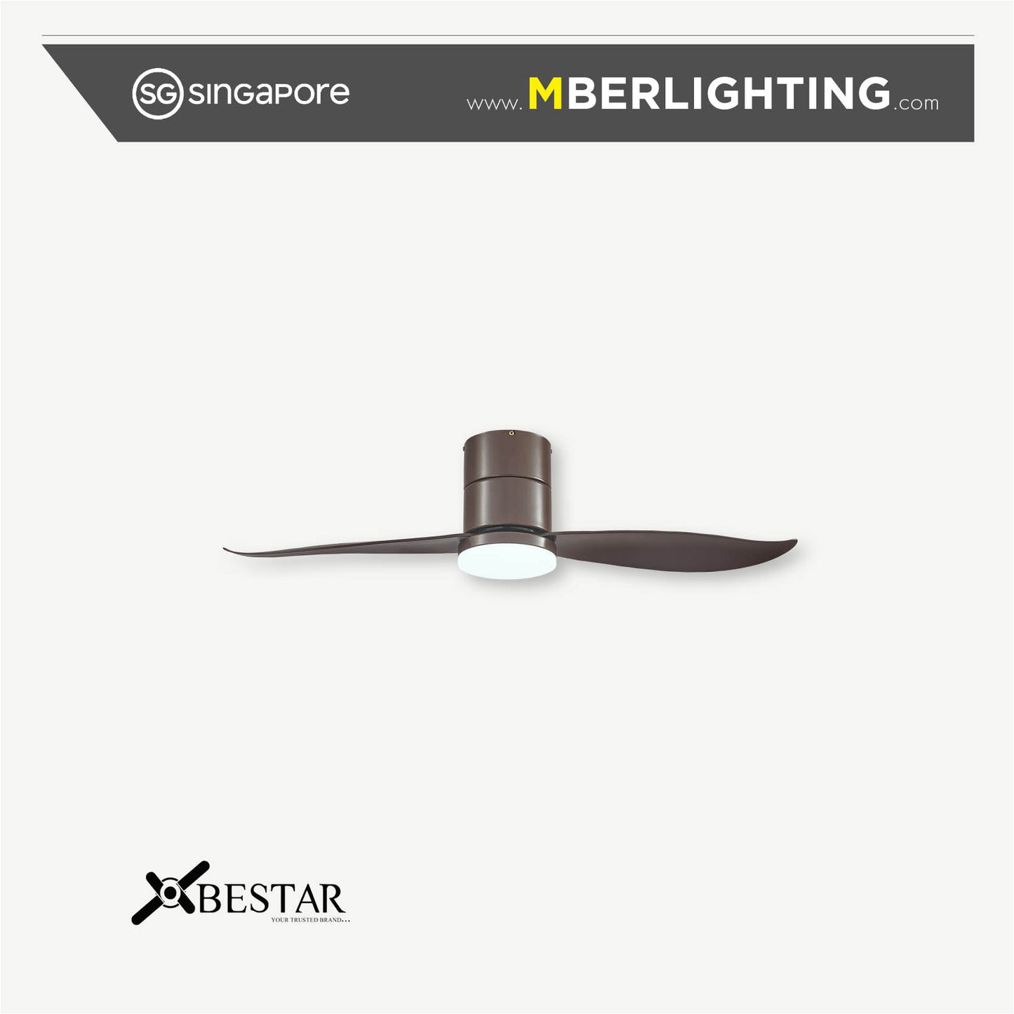 FALCON 2-Blades Hugger Ceiling Fan MOCHA