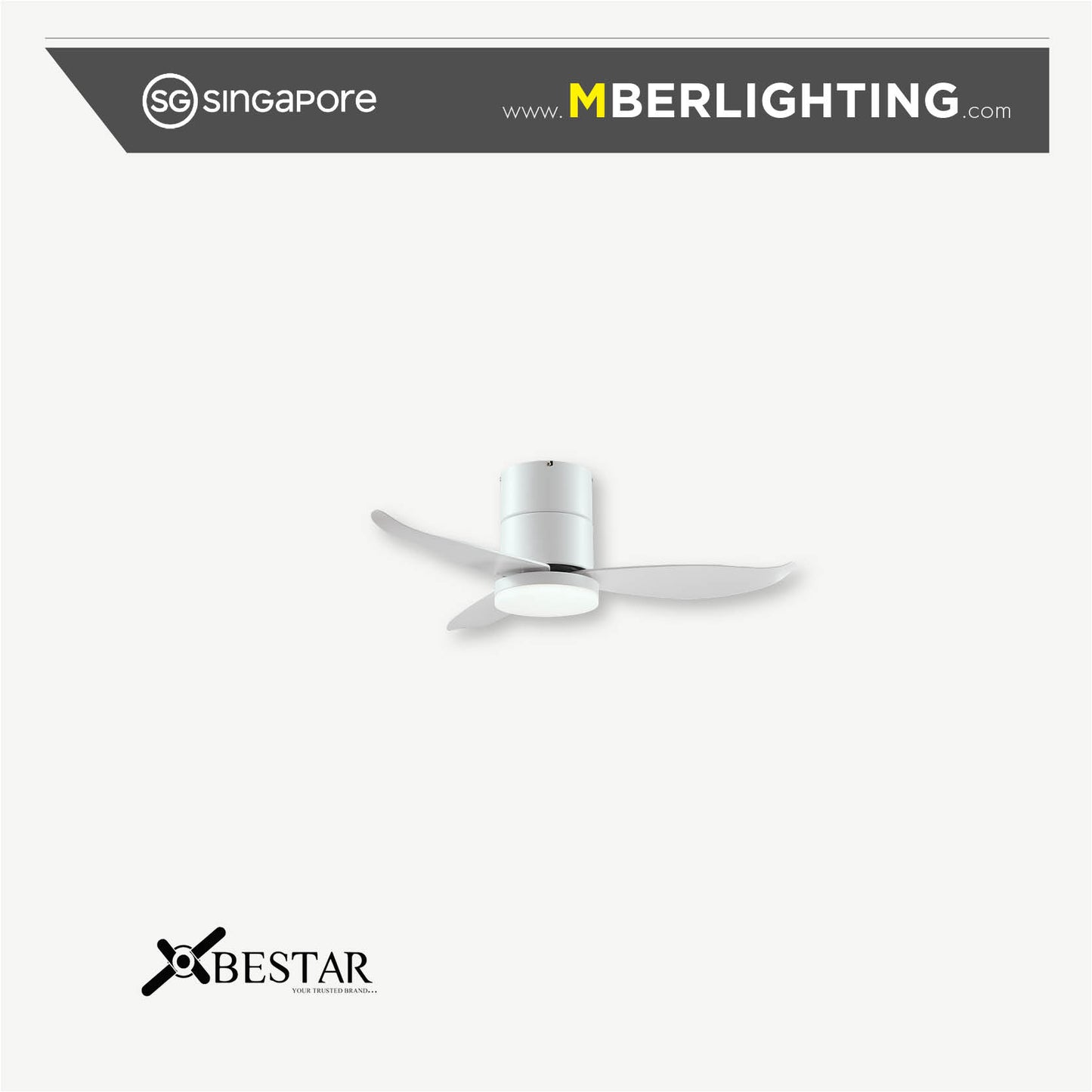 FALCON 3-Blades Hugger Ceiling Fan WHITE