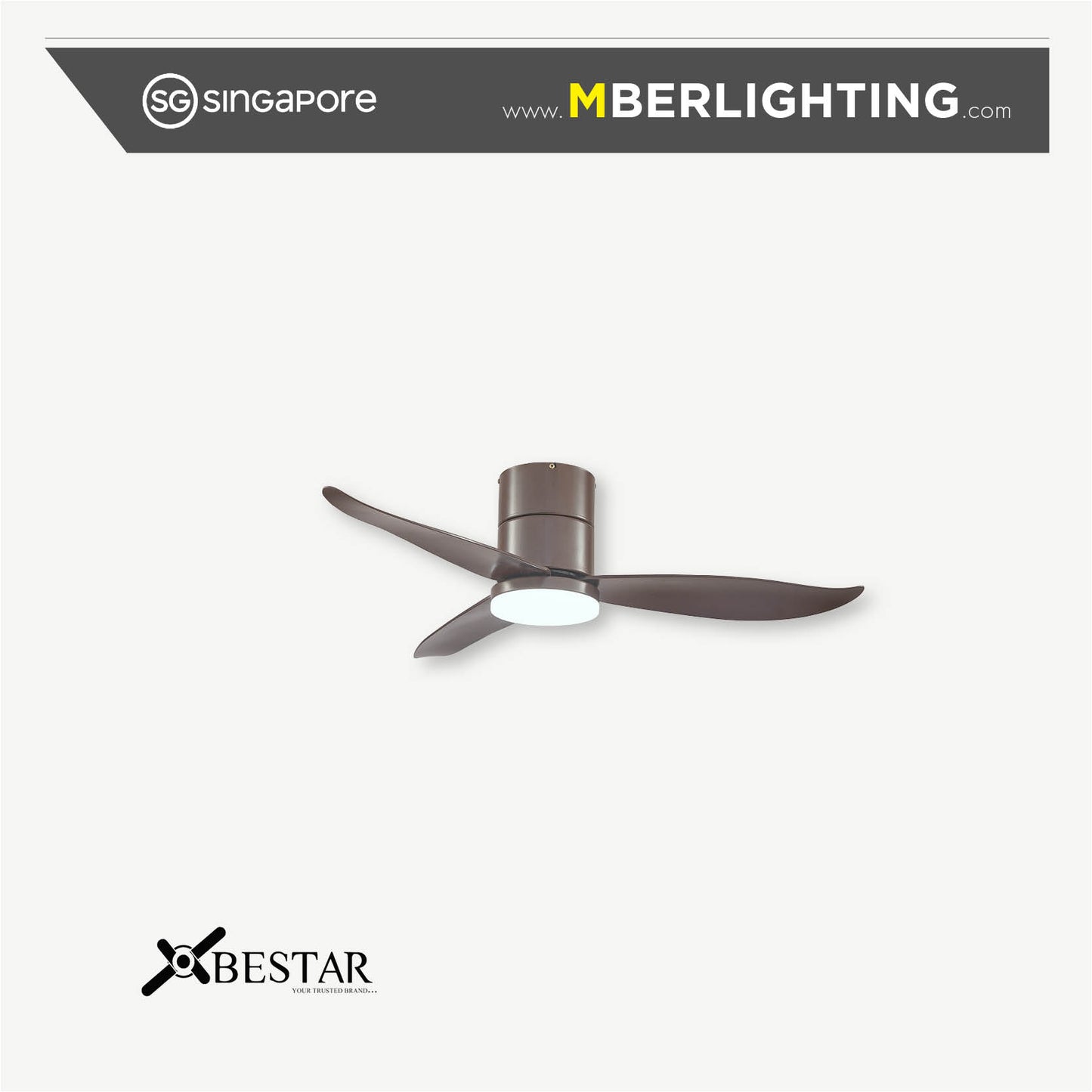 FALCON 3-Blades Hugger Ceiling Fan MOCHA