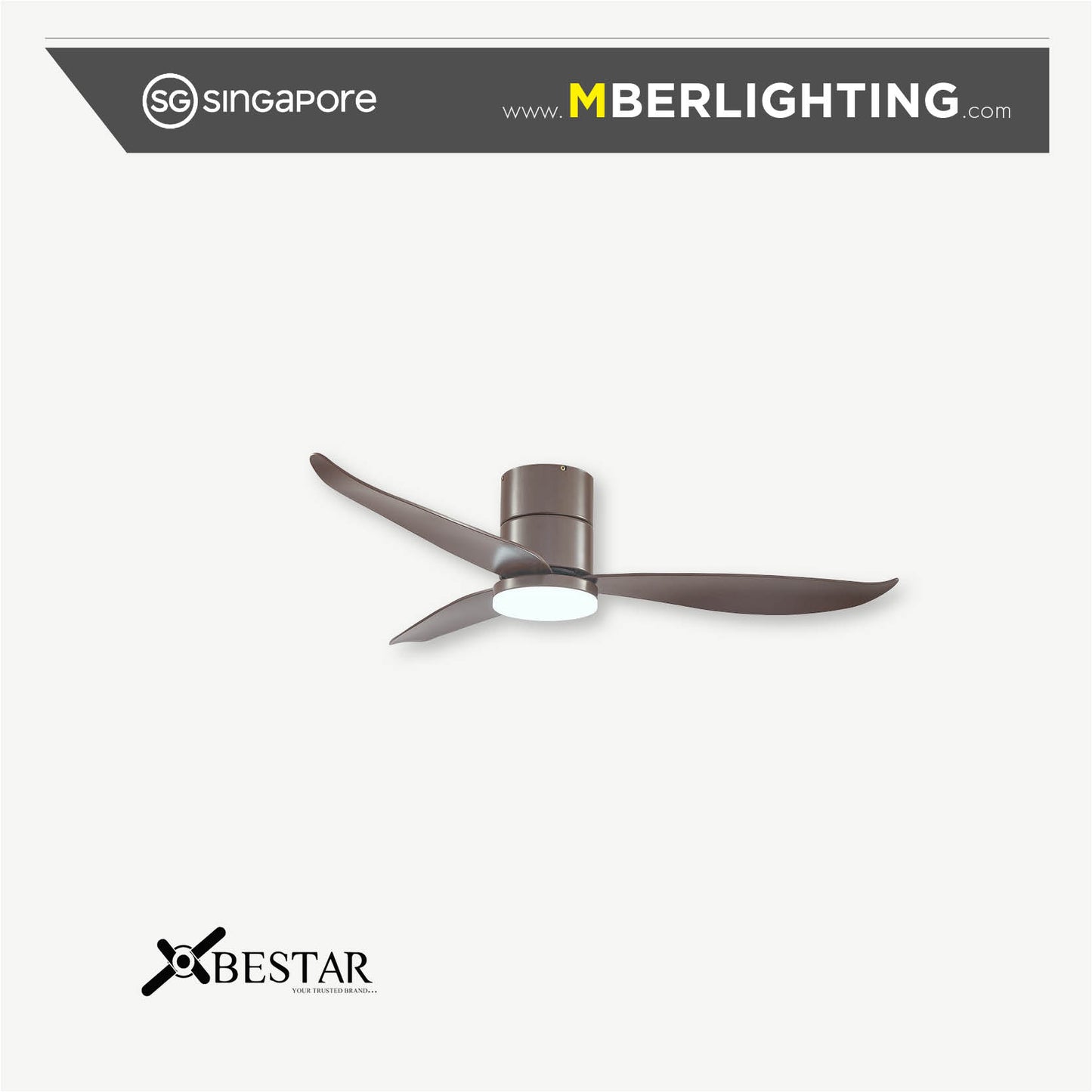 FALCON 3-Blades Hugger Ceiling Fan MOCHA
