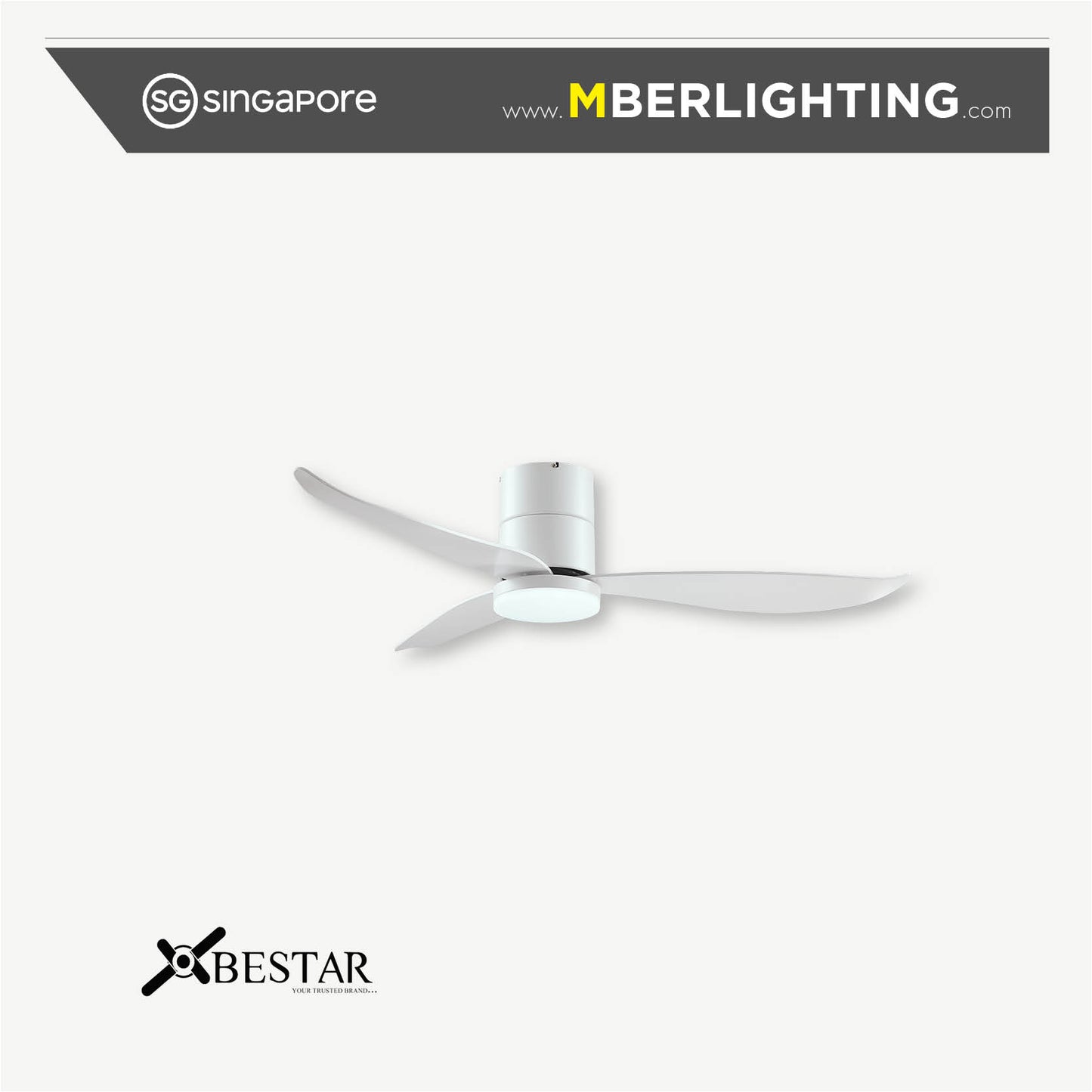 FALCON 3-Blades Hugger Ceiling Fan WHITE