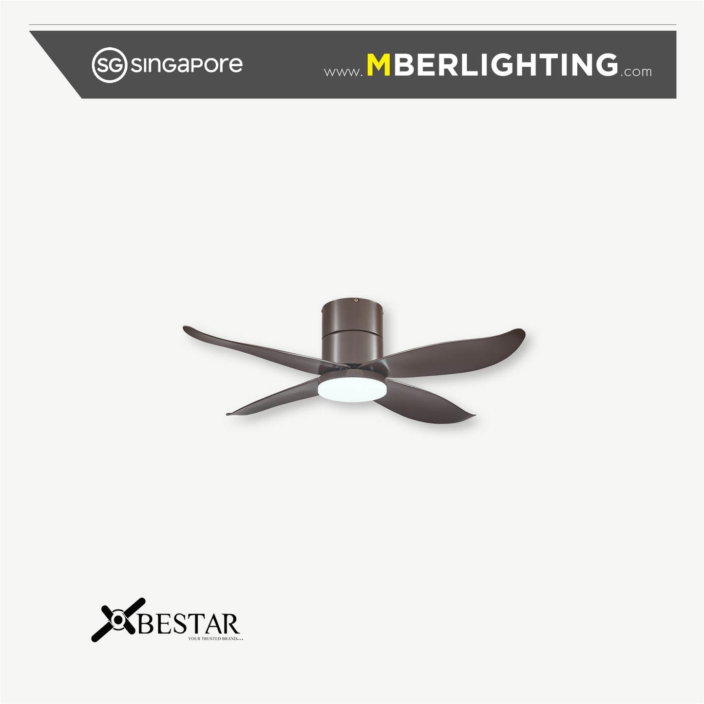 FALCON 4-Blades Hugger Ceiling Fan MOCHA