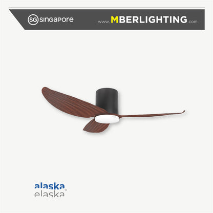 FERN 3-Blades Hugger Ceiling Fan DARK WOOD