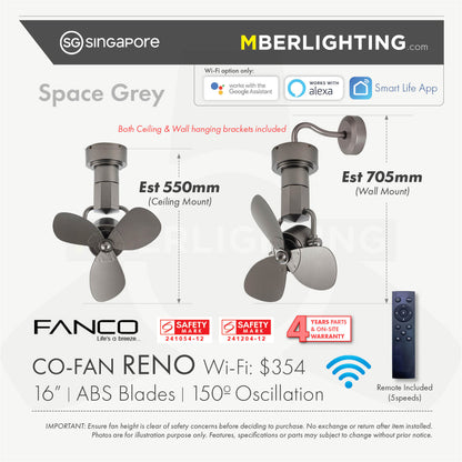 RENO Corner Fan SPACE GREY