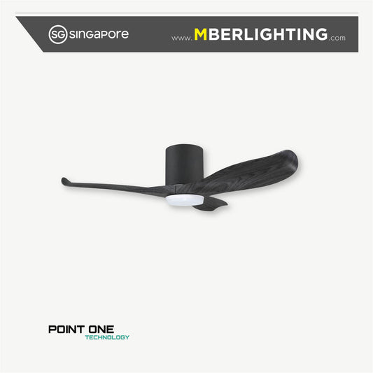 GUST 06 3-Blades Hugger Ceiling Fan GREYWOOD with Light