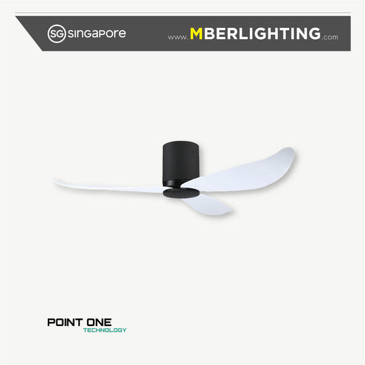 GUST 01 3-Blades Hugger Ceiling Fan WHITE