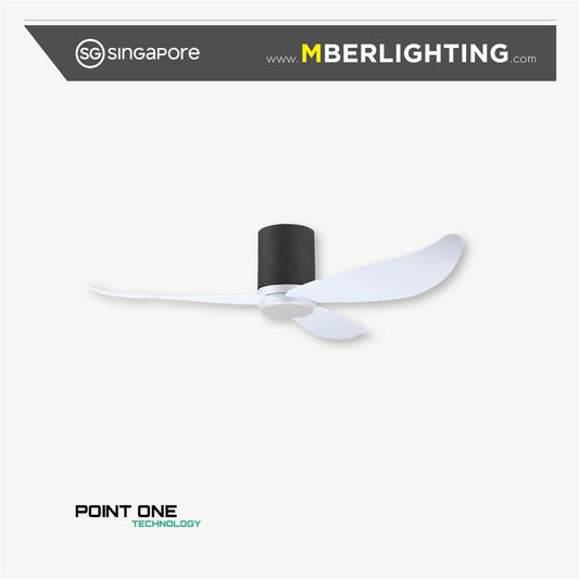 GUST 01 3-Blades Hugger Ceiling Fan WHITE with Light