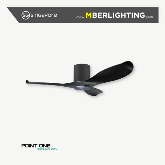 GUST 06 3-Blades Hugger Ceiling Fan BLACK