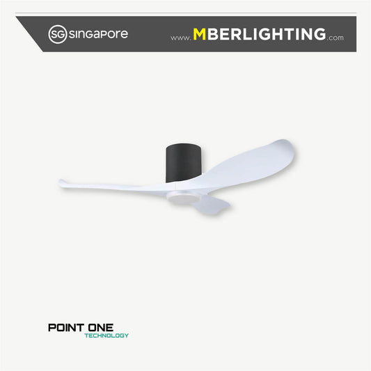 GUST 06 3-Blades Hugger Ceiling Fan WHITE with Light