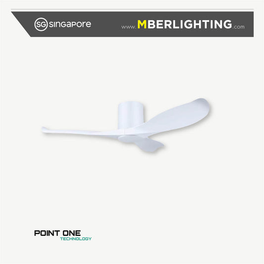 GUST 06 3-Blades Hugger Ceiling Fan WHITE