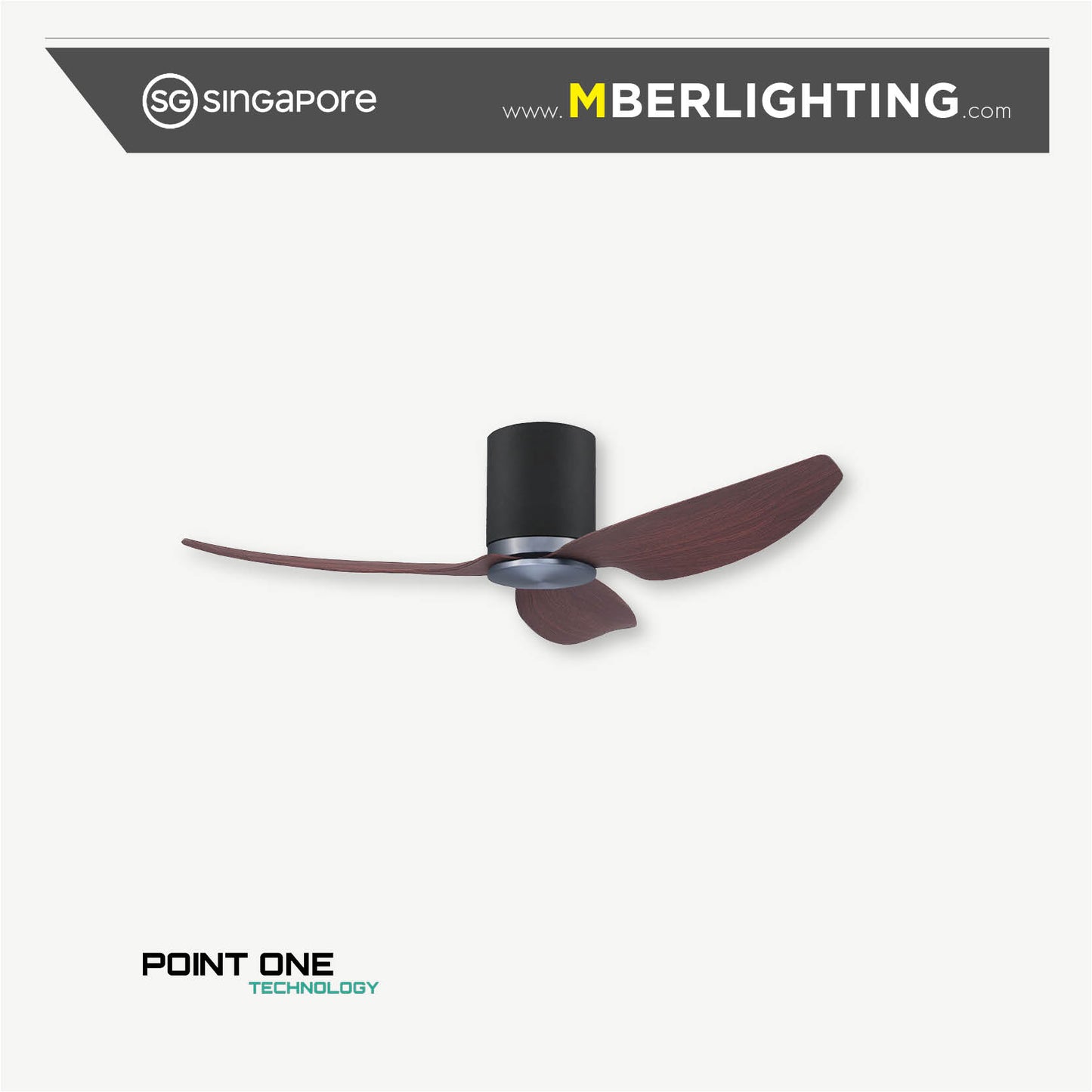GUST PURESPEED 3-Blades Hugger Ceiling Fan CHERRYWOOD