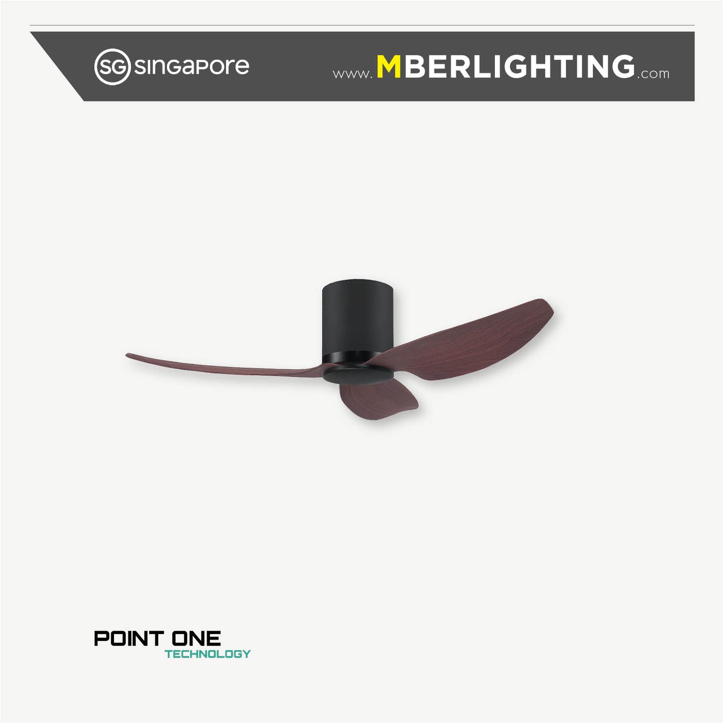 GUST PURESPEED 3-Blades Hugger Ceiling Fan CHERRYWOOD