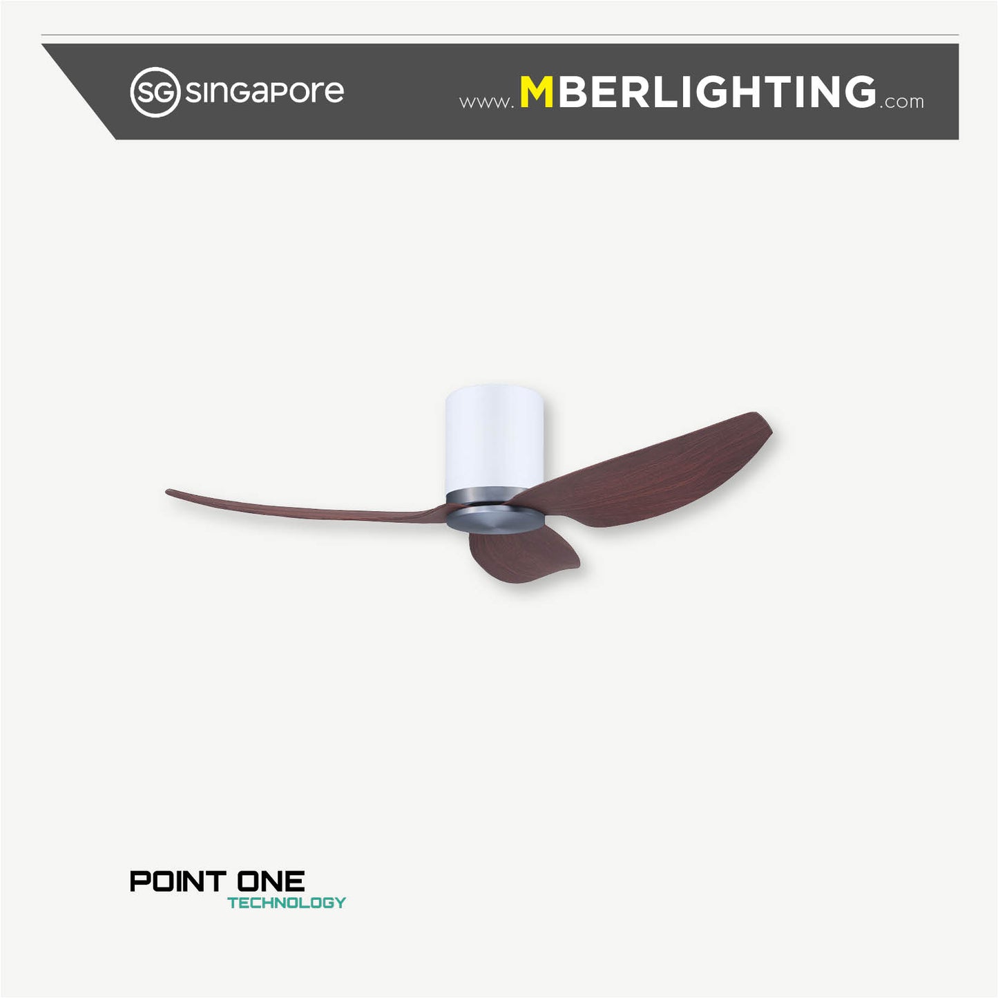 GUST PURESPEED 3-Blades Hugger Ceiling Fan CHERRYWOOD