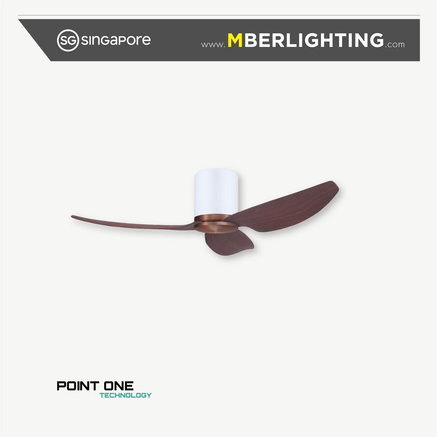 GUST PURESPEED 3-Blades Hugger Ceiling Fan CHERRYWOOD