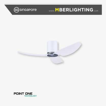 GUST PURESPEED 3-Blades Hugger Ceiling Fan WHITE