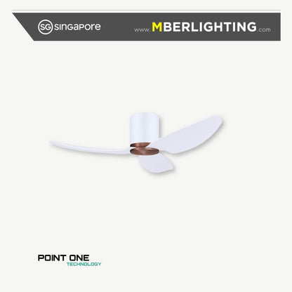 GUST PURESPEED 3-Blades Hugger Ceiling Fan WHITE