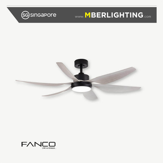 HELI 6-Blades Drop-Rod Ceiling Fan GREY