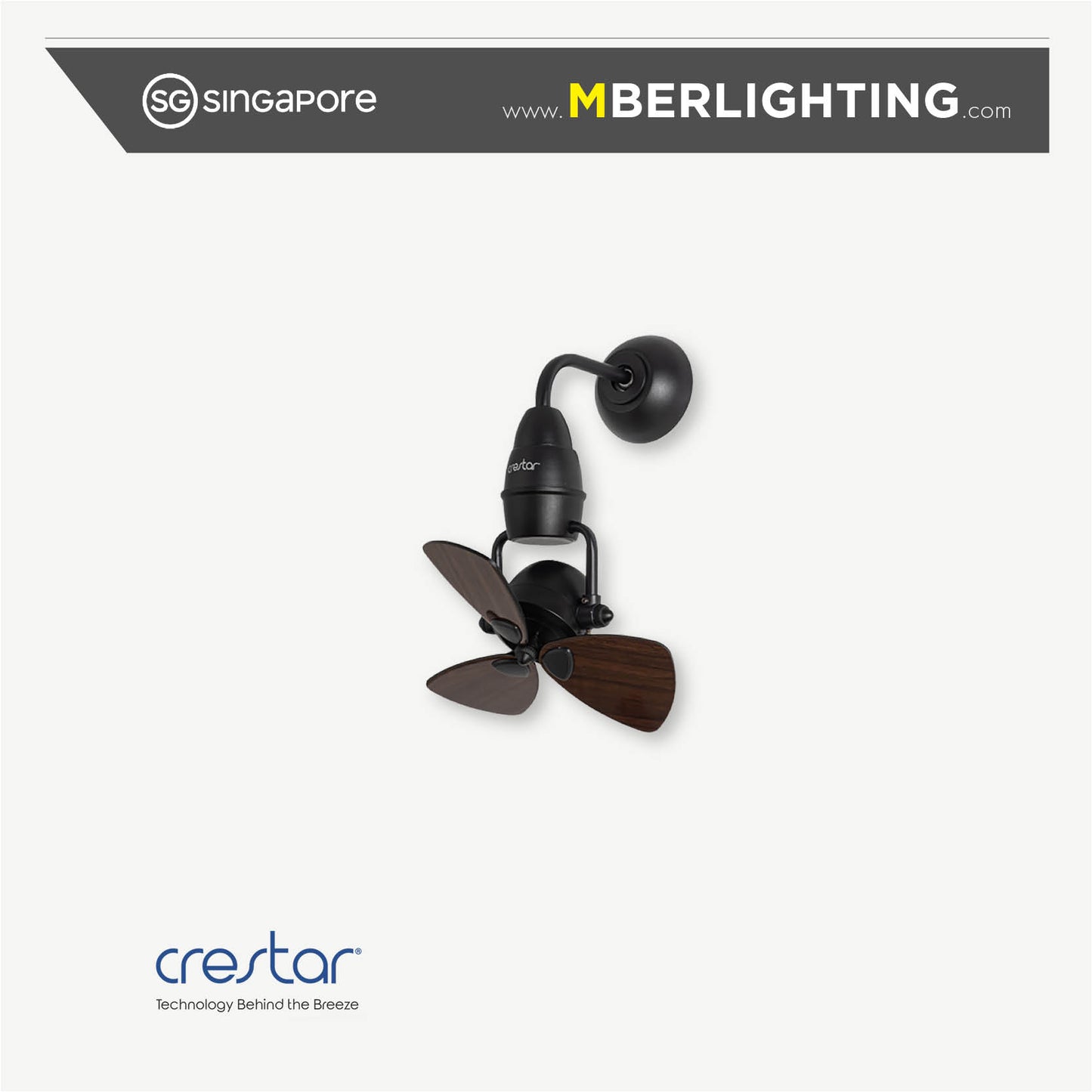 HENO Corner Fan BLACK/WALNUT