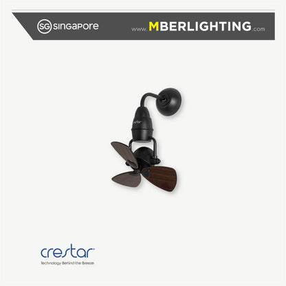 HENO Corner Fan BLACK/WALNUT