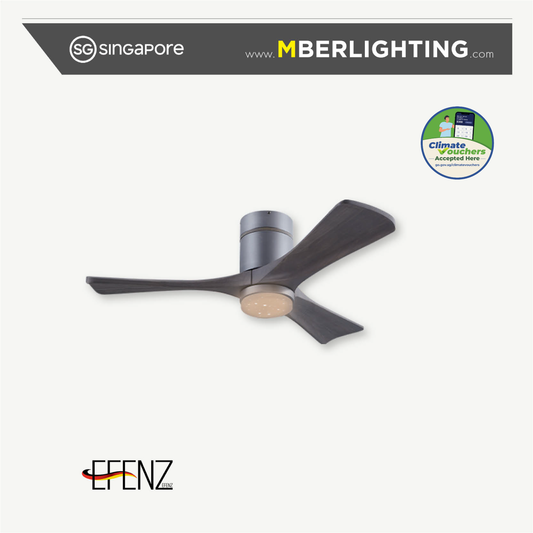 HERMESTAR 3-Blade Hugger Ceiling Fan TITANIUM GREY