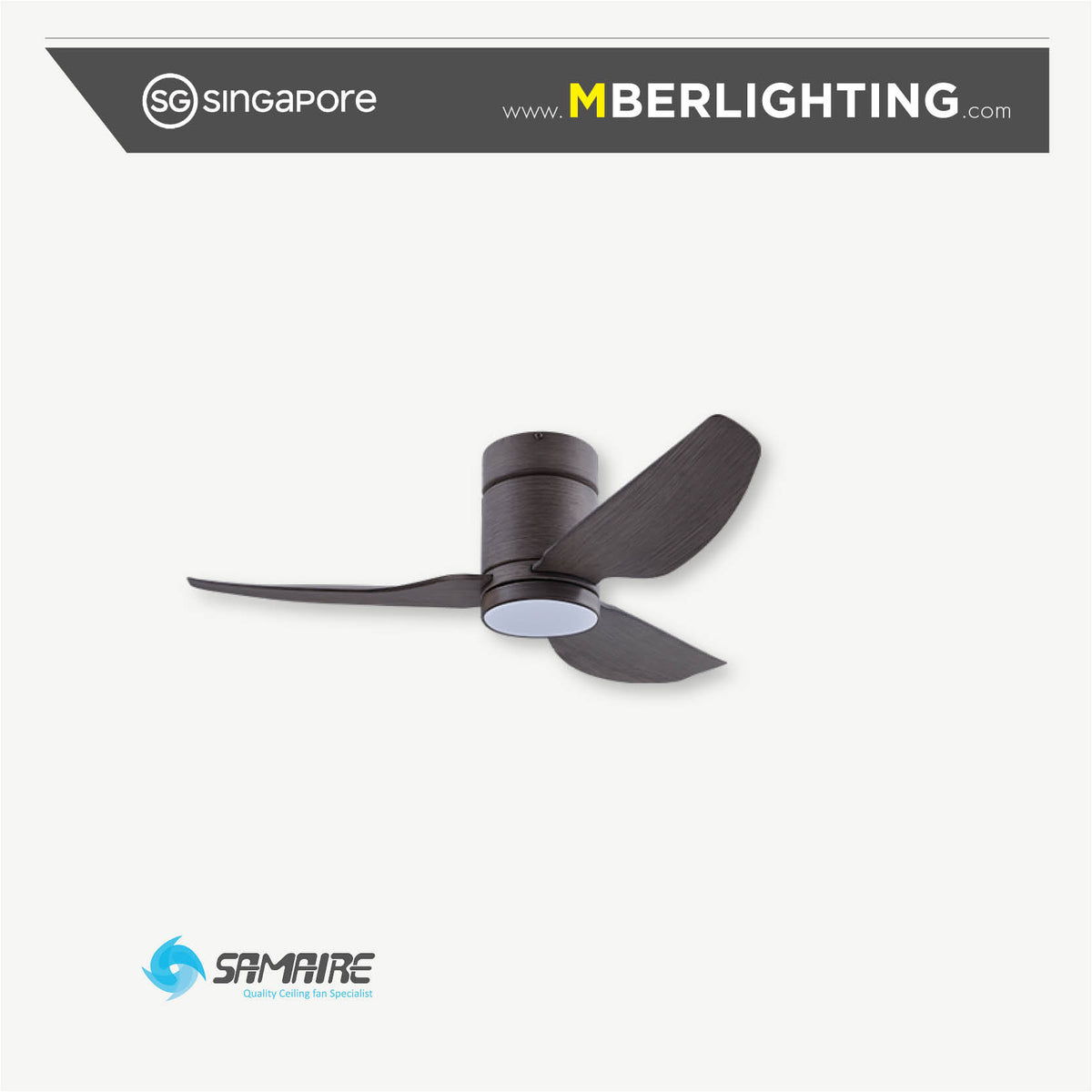 HG 3-Blades Hugger Ceiling Fan DRIFTWOOD